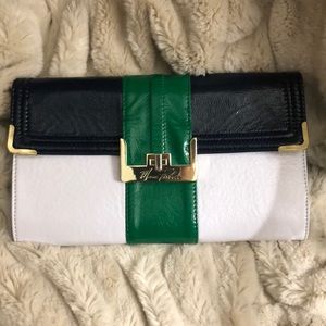 Marc Fisher Clutch- Blue, Green & White